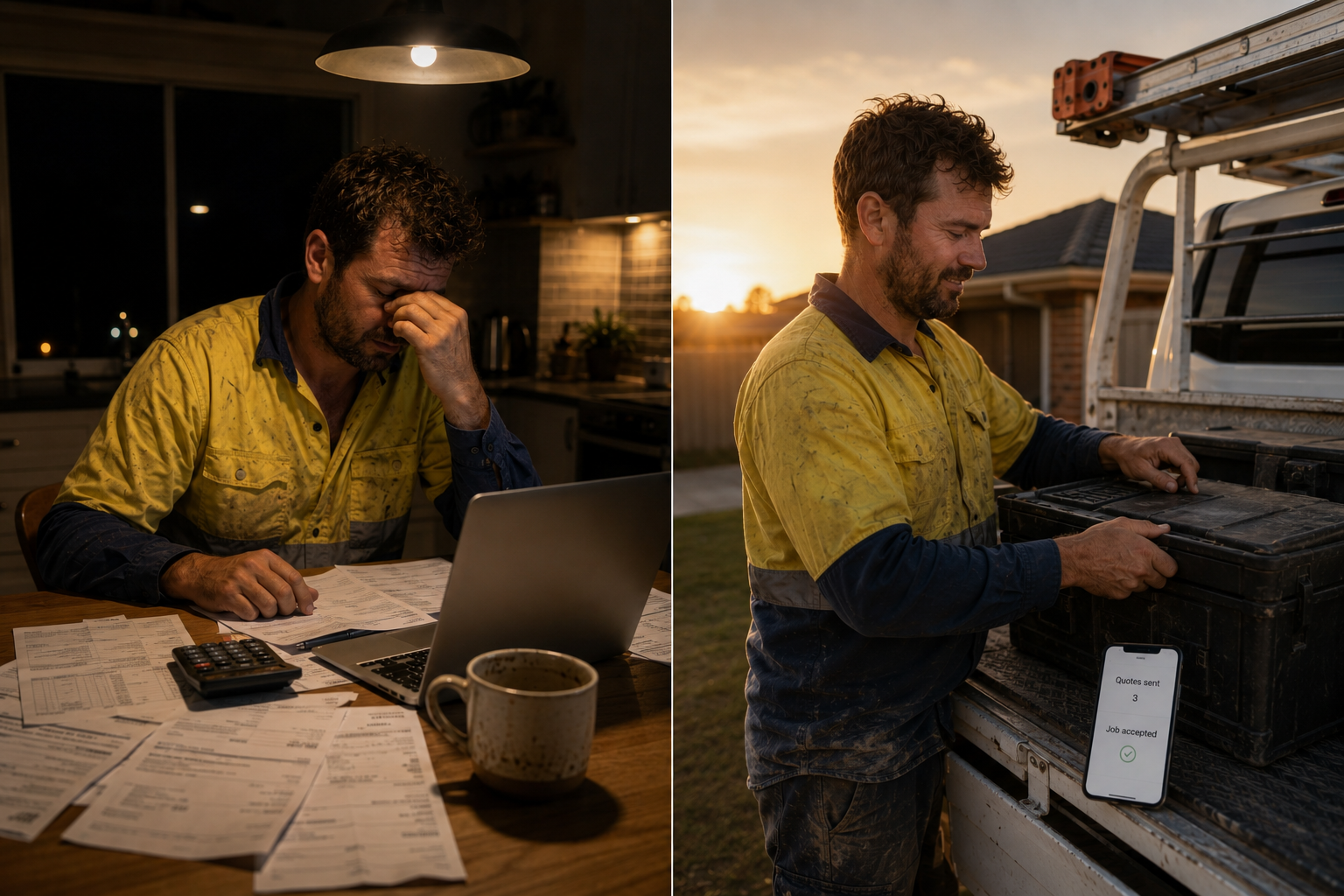 Admin team member booking a tradie's job straight into his calendar